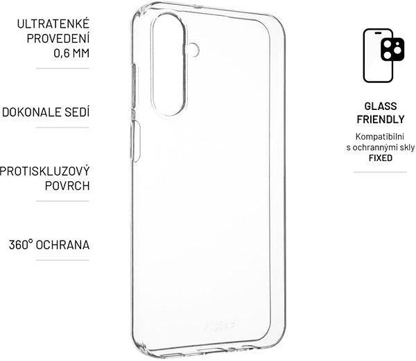 Telefon tok FIXED Skin Samsung Galaxy A25 5G átlátszó (0,6 mm) tok ...