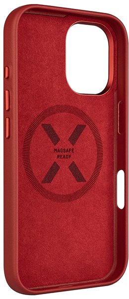 Handyhülle FIXED MagLeather mit MagSafe Unterstützung für das Apple iPhone 16 rot ...