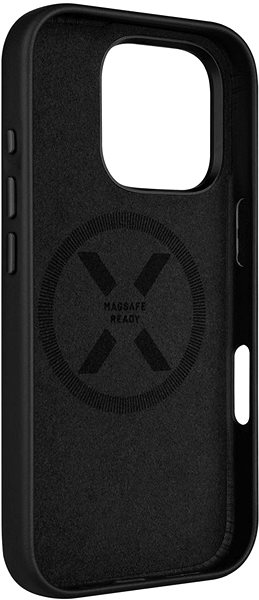 Telefon tok FIXED MagLeather Apple iPhone 16 Pro MagSafe fekete tok ...