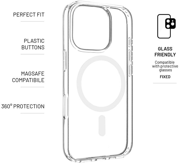 Handyhülle FIXED MagPure mit Magsafe Unterstützung für das Apple iPhone 16 Pro klar ...