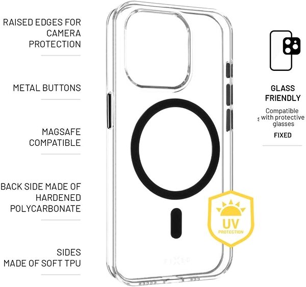 Handyhülle FIXED MagPurity Backcover mit Magsafe Unterstützung für das Apple iPhone 16 Pro klar ...