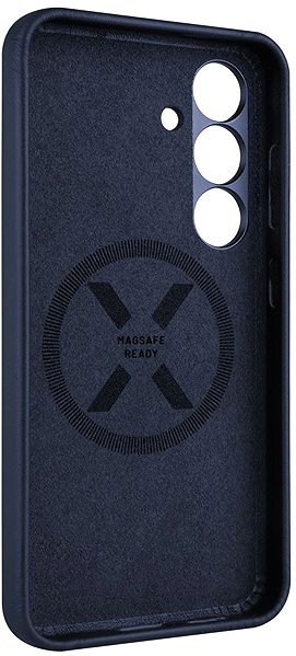 Handyhülle FIXED MagLeather mit MagSafe und Qi2 Unterstützung für Samsung Galaxy S25 blau ...