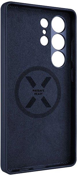 Handyhülle FIXED MagLeather mit MagSafe und Qi2 Unterstützung für Samsung Galaxy S25 Ultra blau ...