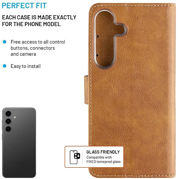 Softcase-Handyhülle FIXED Opus für Samsung Galaxy S25 braun ...