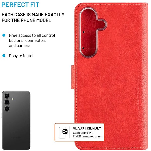 Softcase-Handyhülle FIXED Opus für Samsung Galaxy S25 rot ...