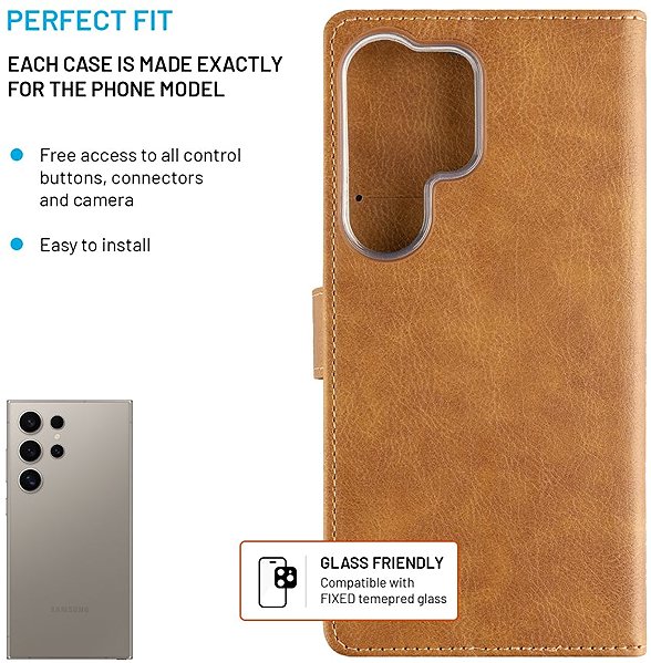 Softcase-Handyhülle FIXED Opus für Samsung Galaxy S25 Ultra braun ...