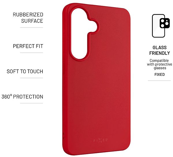 Telefon tok FIXED Story Samsung Galaxy S25 piros tok ...