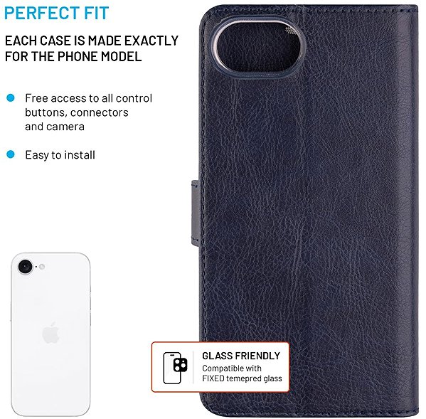 Handyhülle FIXED Opus für Apple iPhone 16e 5G blau ...