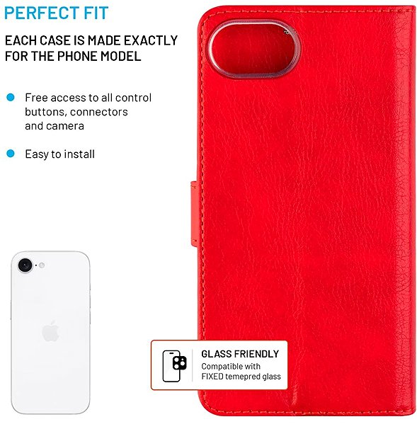 Mobiltelefon tok FIXED Opus Apple iPhone 16e 5G piros tok ...