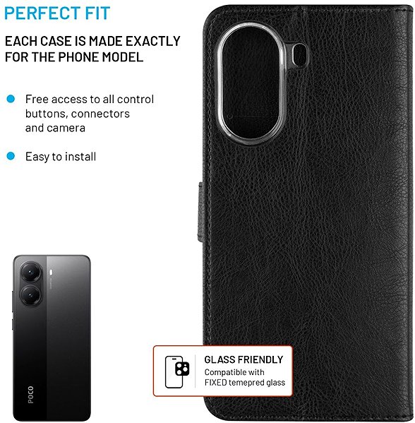 Mobiltelefon tok FIXED Opus POCO X7 Pro fekete tok ...