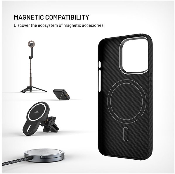 Handyhülle FIXED MagVelar Aramid mit Magsafe Unterstützung für Apple iPhone 15 Pro schwarz ...