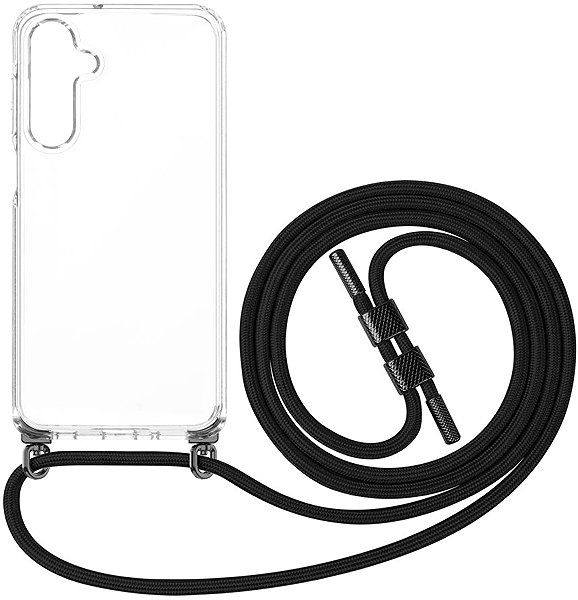 Handyhülle FIXED Pure Neck mit abnehmbarem schwarzem Lanyard für Samsung Galaxy A16 4G/5G ...