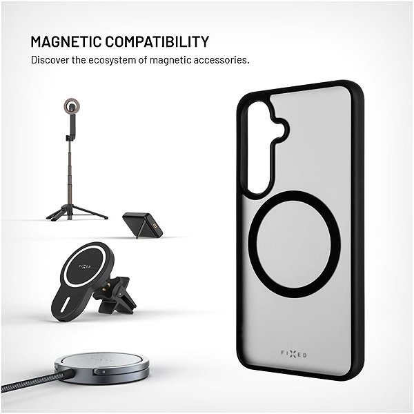 Handyhülle FIXED MagMisty mit Magsafe Unterstützung für Samsung Galaxy S25 Black ...
