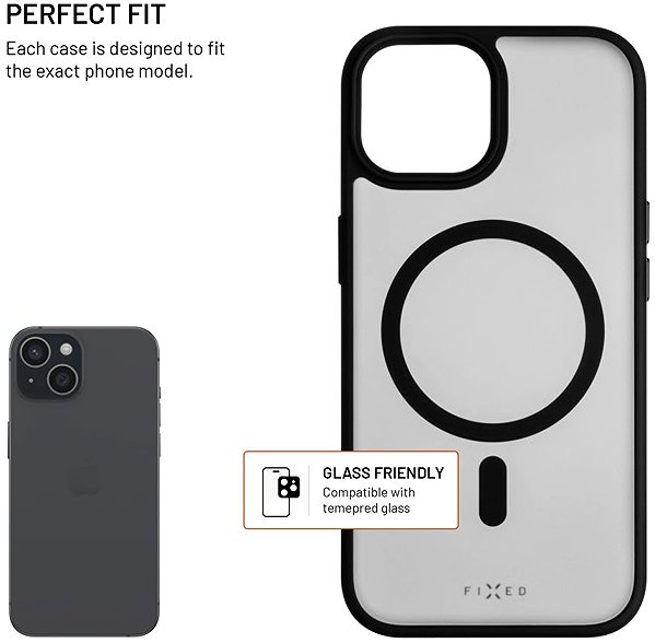 Kryt na mobil FIXED MagMisty s podporou Magsafe pro Apple iPhone 13/14 černý ...