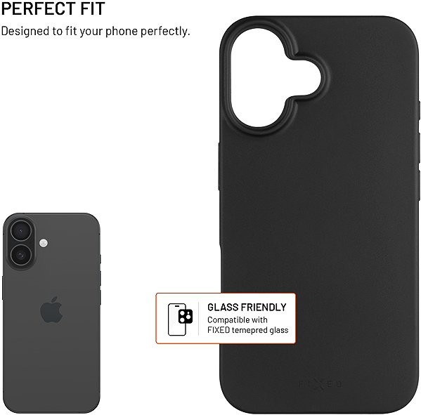 Handyhülle FIXED ReStory für Apple iPhone 16, hergestellt in CZ schwarz ...