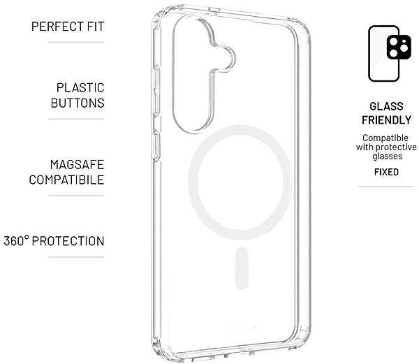 Handyhülle FIXED MagPure mit MagSafe Unterstützung für Samsung Galaxy S25 FE clear ...