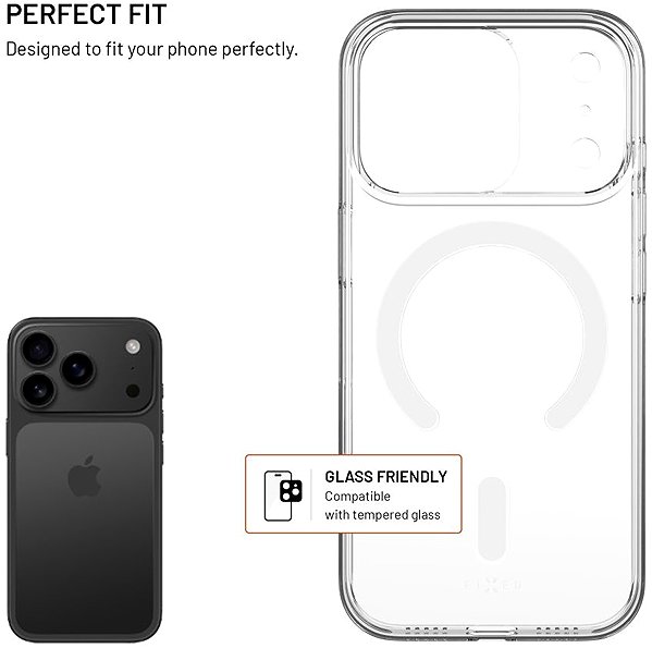Handyhülle FIXED MagShell mit MagSafe Unterstützung und Schutz für die Kamerataste für Apple iPhone 17 Pro/18 Pro klar ...
