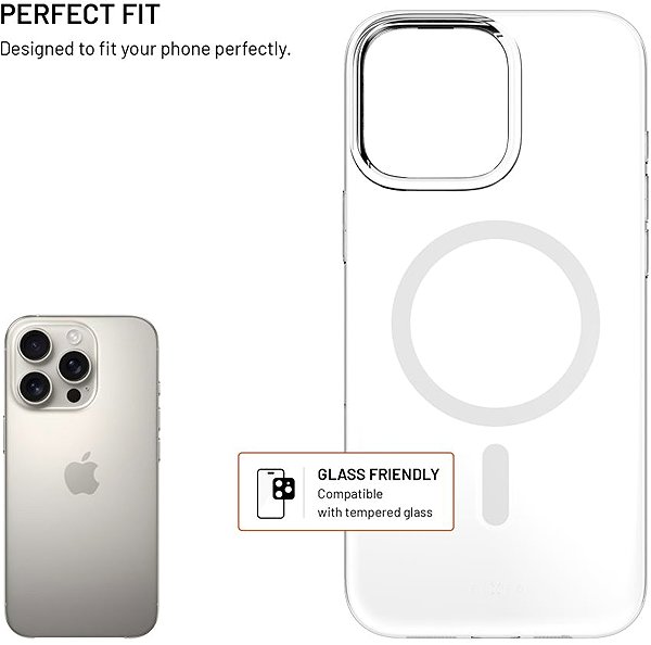 Handyhülle FIXED MagShell mit MagSafe Unterstützung und Schutz der Kamerataste für Apple iPhone 16 Pro klar ...