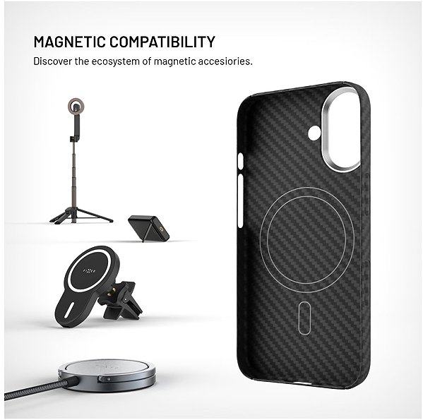 Handyhülle FIXED MagVelar Aramid mit MagSafe Unterstützung für Apple iPhone 17 schwarz ...
