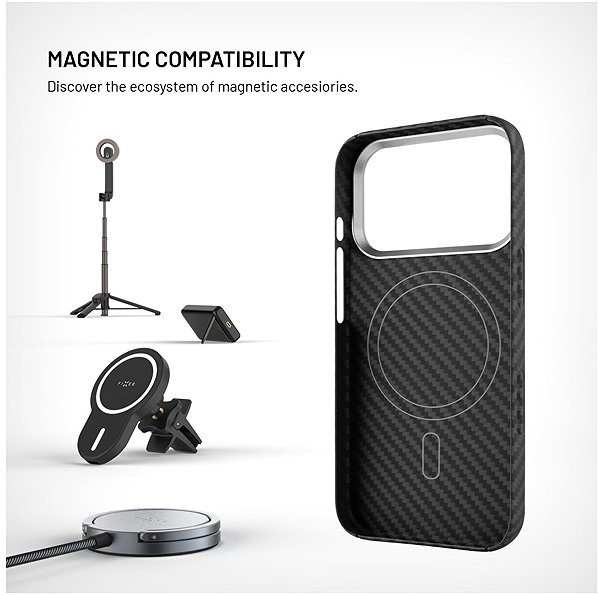 Handyhülle FIXED MagVelar Aramid mit MagSafe Unterstützung für Apple iPhone 17 Pro/18 Pro schwarz ...