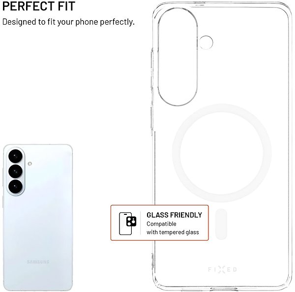 Telefon tok FIXED MagShell MagSafe támogatással, Samsung Galaxy S26+ modellhez, átlátszó ...