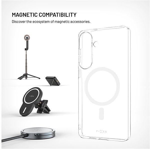 Telefon tok FIXED MagShell MagSafe támogatással, Samsung Galaxy S26+ modellhez, átlátszó ...