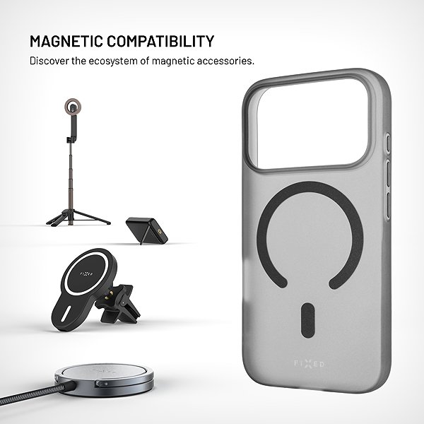 Handyhülle FIXED MagStory mit MagSafe-Unterstützung für das Apple iPhone 18 Pro/17 Pro Rauchfarben ...