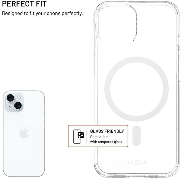 Handyhülle FIXED MagStory AntiUV mit MagSafe-Unterstützung für Apple iPhone 15 Transparent ...