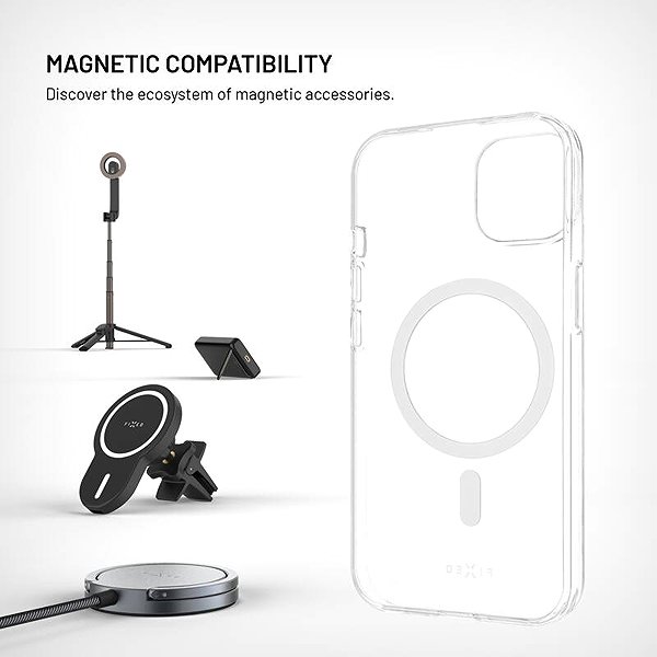 Handyhülle FIXED MagStory AntiUV mit MagSafe-Unterstützung für Apple iPhone 15 Transparent ...