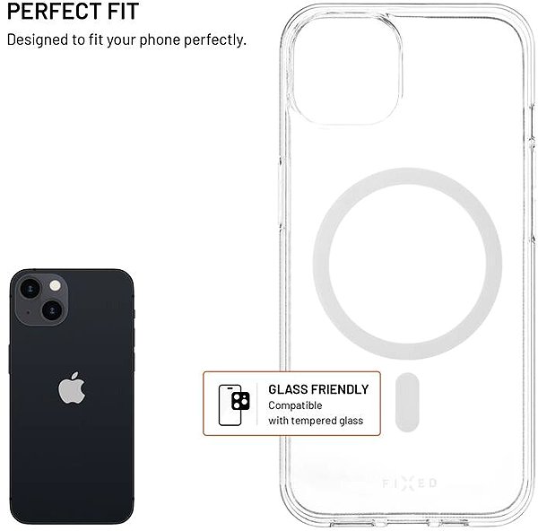 Handyhülle FIXED MagStory AntiUV mit MagSafe-Unterstützung für Apple iPhone 13 Transparent ...