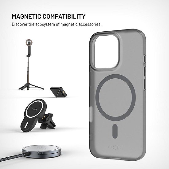 Telefon tok FIXED MagStory Apple iPhone 15 Pro füstszínű MagSafe tok ...