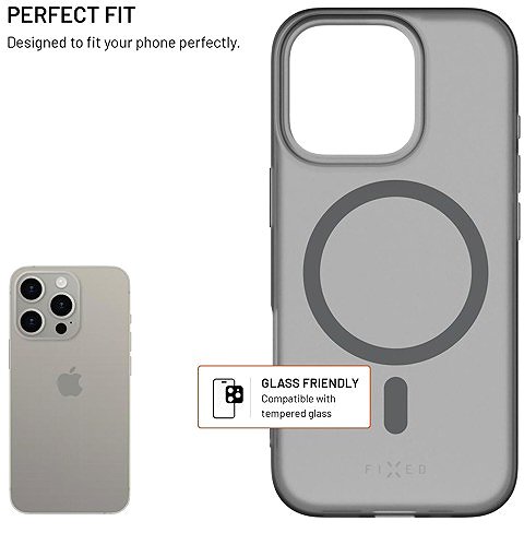 Telefon tok FIXED MagStory Apple iPhone 15 Pro füstszínű MagSafe tok ...