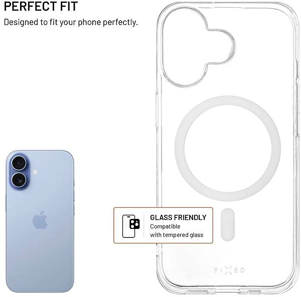 Handyhülle FIXED MagStory AntiUV mit MagSafe-Unterstützung für Apple iPhone 16 Transparent ...