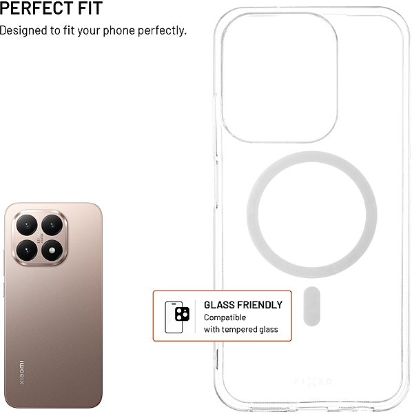 Handyhülle FIXED MagStory AntiUV mit MagSafe-Unterstützung für Xiaomi Redmi 15C transparent ...