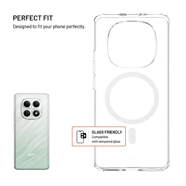 Handyhülle FIXED MagStory AntiUV mit MagSafe-Unterstützung für Xiaomi Redmi Note 15 4G transparent ...