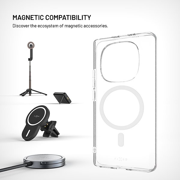 Handyhülle FIXED MagStory AntiUV mit MagSafe-Unterstützung für Xiaomi Redmi Note 15 4G transparent ...