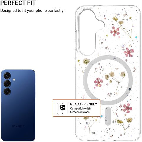 Handyhülle FIXED MagBloom mit MagSafe-Unterstützung für Samsung Galaxy S25 Blush Plum ...