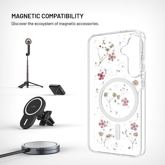 Handyhülle FIXED MagBloom mit MagSafe-Unterstützung für Samsung Galaxy S25 Blush Plum ...