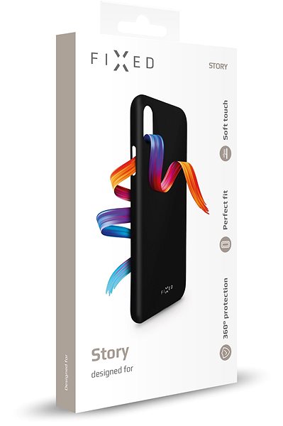 Kryt na mobil FIXED Story pre Apple iPhone 12 Mini čierny.