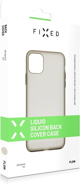 Telefon tok FIXED Flow Liquid Silicon Apple iPhone 11 füstszínű tok ...
