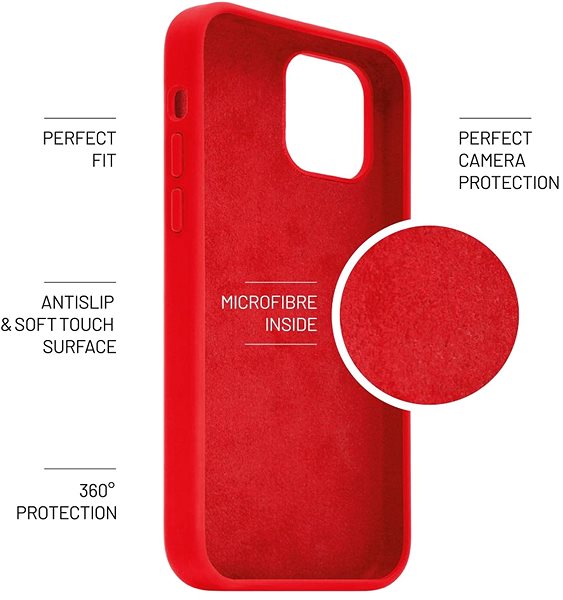 Kryt na mobil FIXED Flow Liquid Silicon case pre Apple iPhone 7/8/SE (2020/2022) červený ...