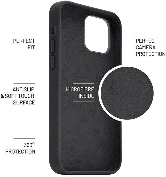 Kryt na mobil FIXED Flow Liquid Silicon case pre Apple iPhone 13 Pro, čierny ...