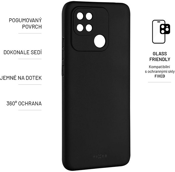 Telefon tok FIXED Story a Xiaomi Redmi 10C készülékhez - fekete ...