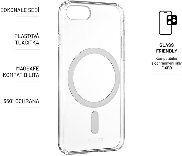 Telefon tok FIXED Apple iPhone 7/8/SE (2020/2022) MagPure átlátszó tok ...