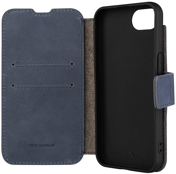 Softcase-Handyhülle FIXED ProFit aus echtem Rindsleder für Apple iPhone 17e/16e blau ...