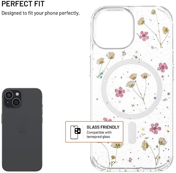 Handyhülle FIXED MagBloom mit MagSafe Unterstützung für Apple iPhone 15 Blush Plum ...