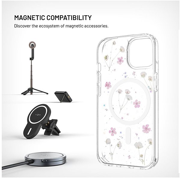 Handyhülle FIXED MagBloom mit MagSafe Unterstützung für Apple iPhone 15 Blush Plum ...