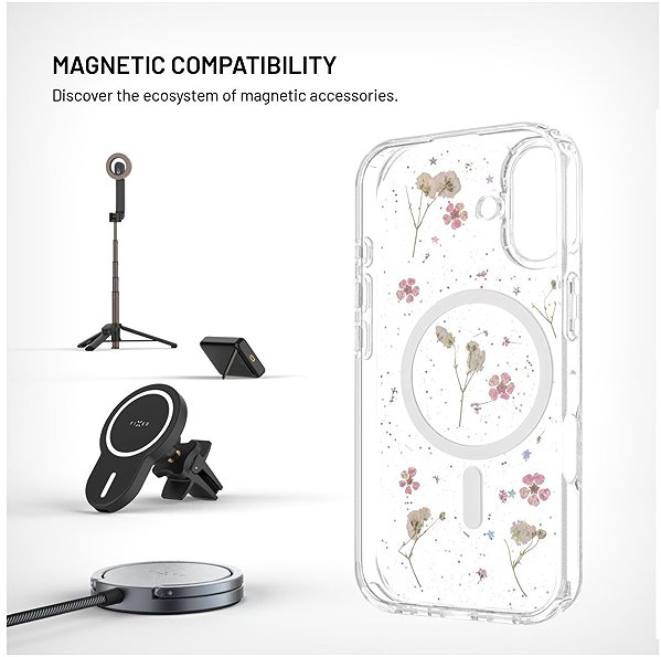 Handyhülle FIXED MagBloom mit MagSafe Unterstützung für Apple iPhone 17 Blush Plum ...