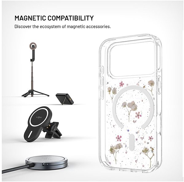 Handyhülle FIXED MagBloom mit MagSafe Unterstützung für Apple iPhone 17 Pro/18 Pro Blush Plum ...