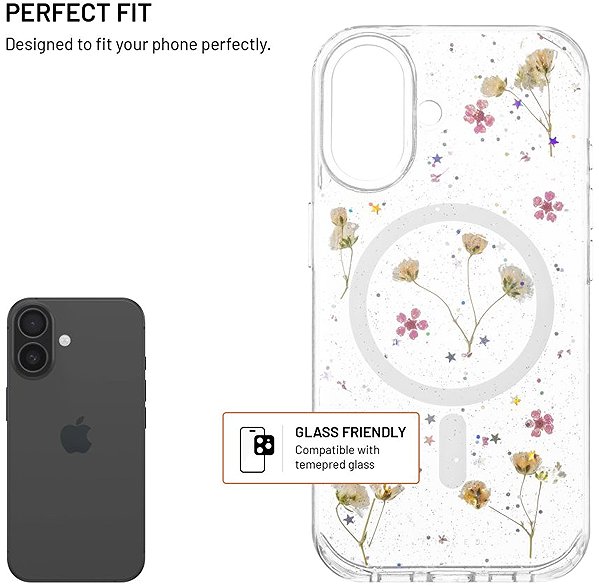 Handyhülle FIXED MagBloom mit MagSafe Unterstützung für Apple iPhone 16 Blush Plum ...